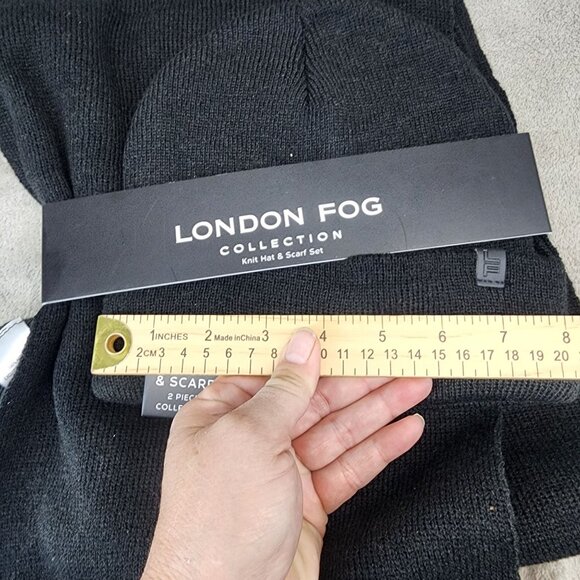 London Fog 2 Piece Collection Mens One Size Knit Hat Beanie Scarf Set *NWT* - Picture 7 of 10